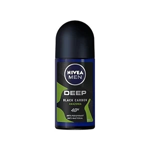 Nivea Anti-Perspirant Deodorant Roll On For Men Deep Black Carbon Amazonia 50 ml