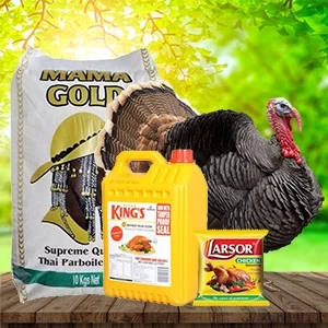 Frozen Turkey + 10Kg Parboiled Rice + Cooking Oil + Seasoning COMBO